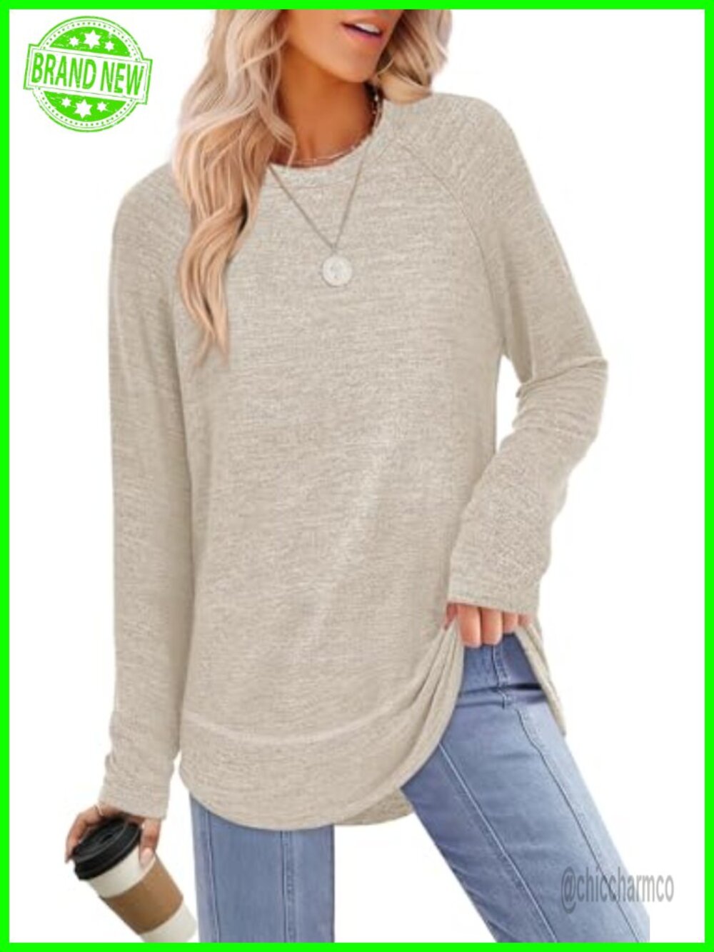 Sampeel Long Sleeve Tunic Top Womens Loose Fit Dressy Pullover Sweater